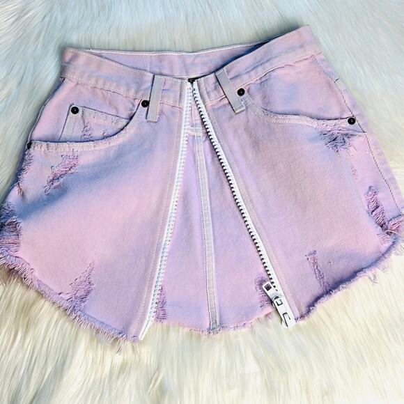 Carmar LF Beatrice Lavender Zipper Denim Skirt - Picture 7 of 12